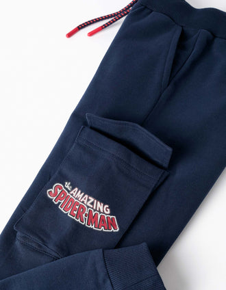 Pantalones de Chándal Perchados para Niño 'Spider-Man', Azul Oscuro