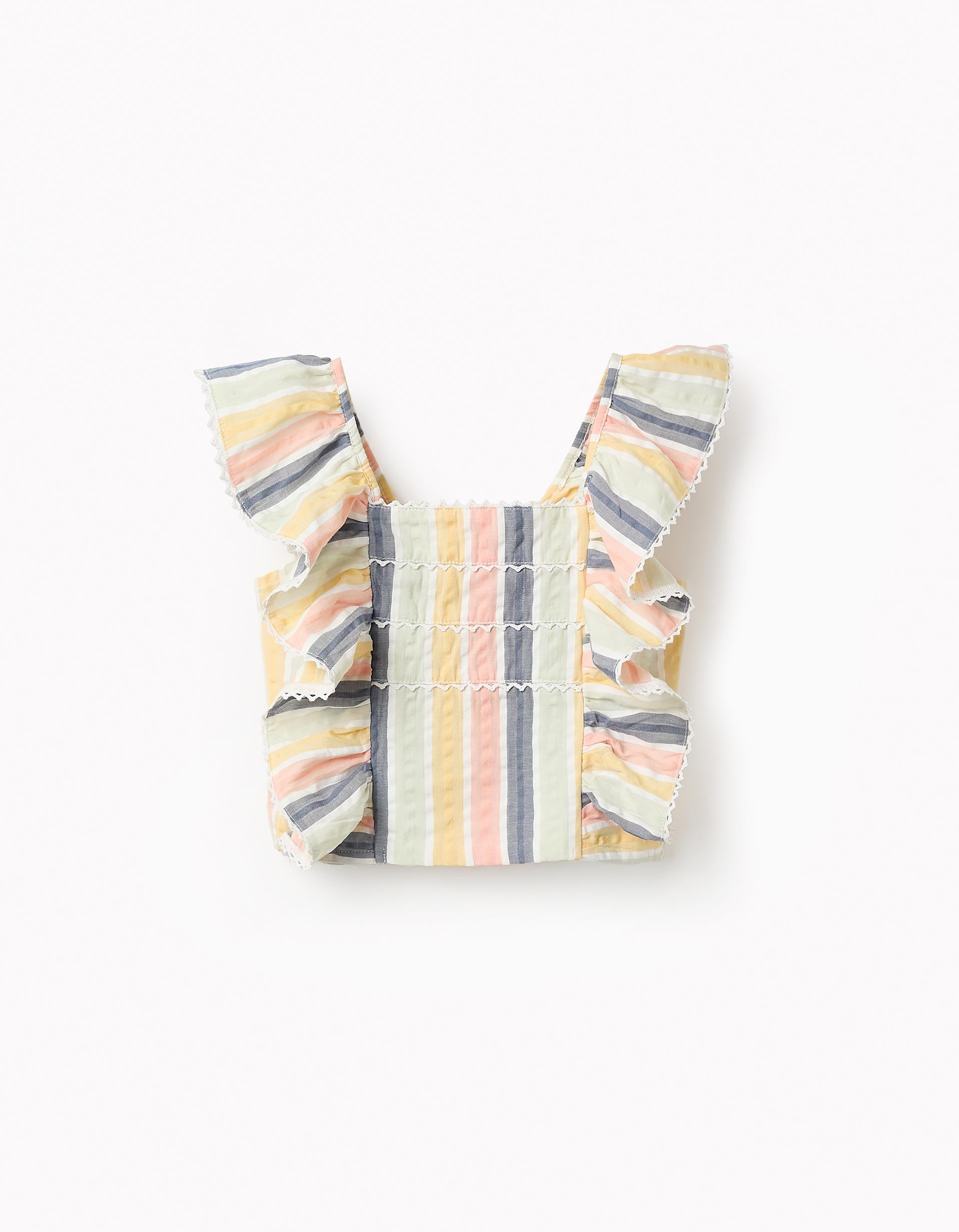 Striped Top with Ruffles for Girls 'B&S', Multicolour