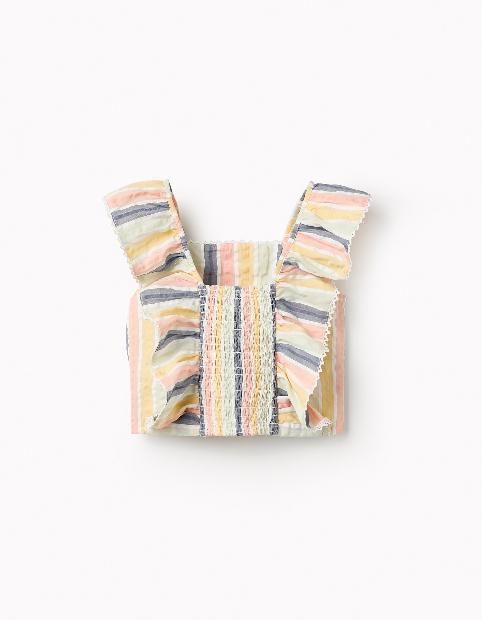 Striped Top with Ruffles for Girls 'B&S', Multicolour