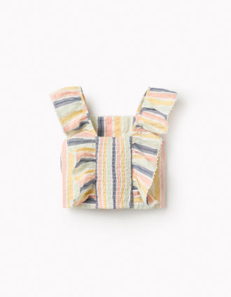 Top a Rayas con Volantes para Niña 'B&S', Multicolor