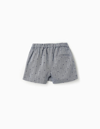 Falda-pantalón de Algodón a Lunares para Niña, Azul