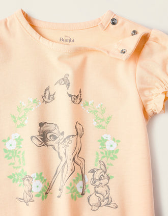 Pijama-Mono de Algodón para Bebé Niña 'Bambi', Coral