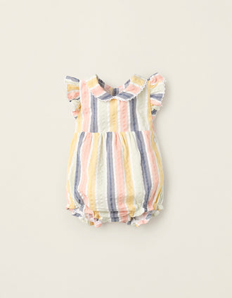 Combi-short à Rayures avec Volants pour Nouveau-Née 'B&S', Multicolore