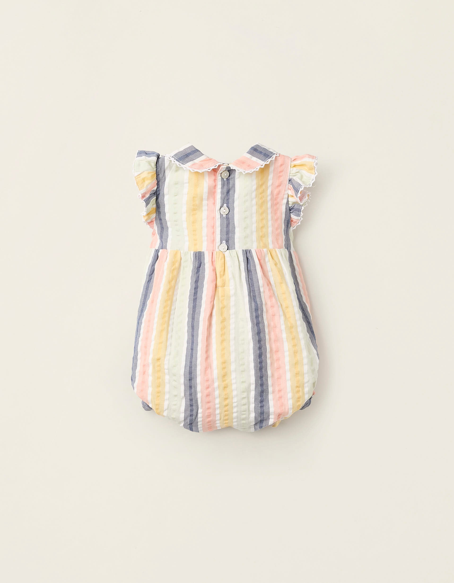 Striped Jumpsuit with Ruffles for Newborn Girls 'B&S', Multicolour