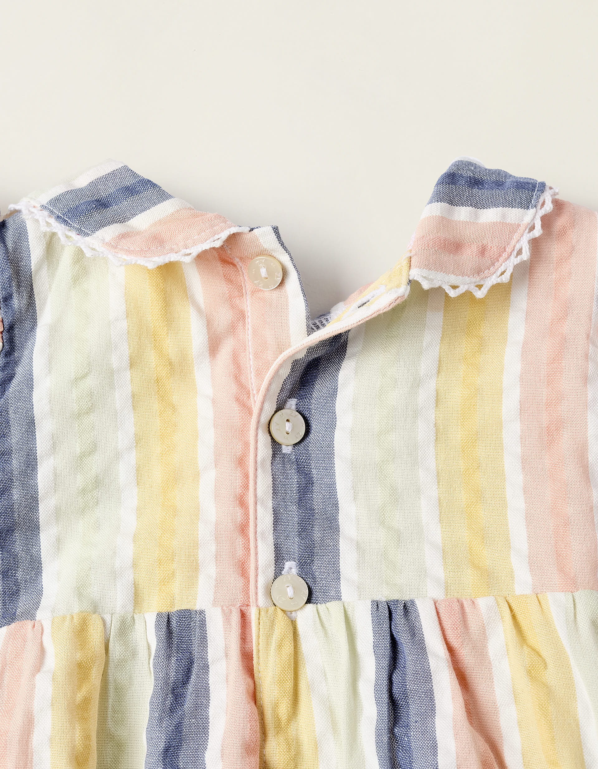 Striped Jumpsuit with Ruffles for Newborn Girls 'B&S', Multicolour