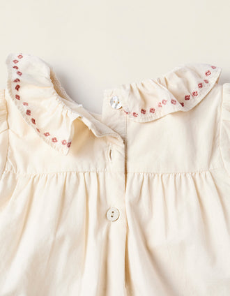 Bodysuit + Bloomers for Newborn Girls, Beige/Pink