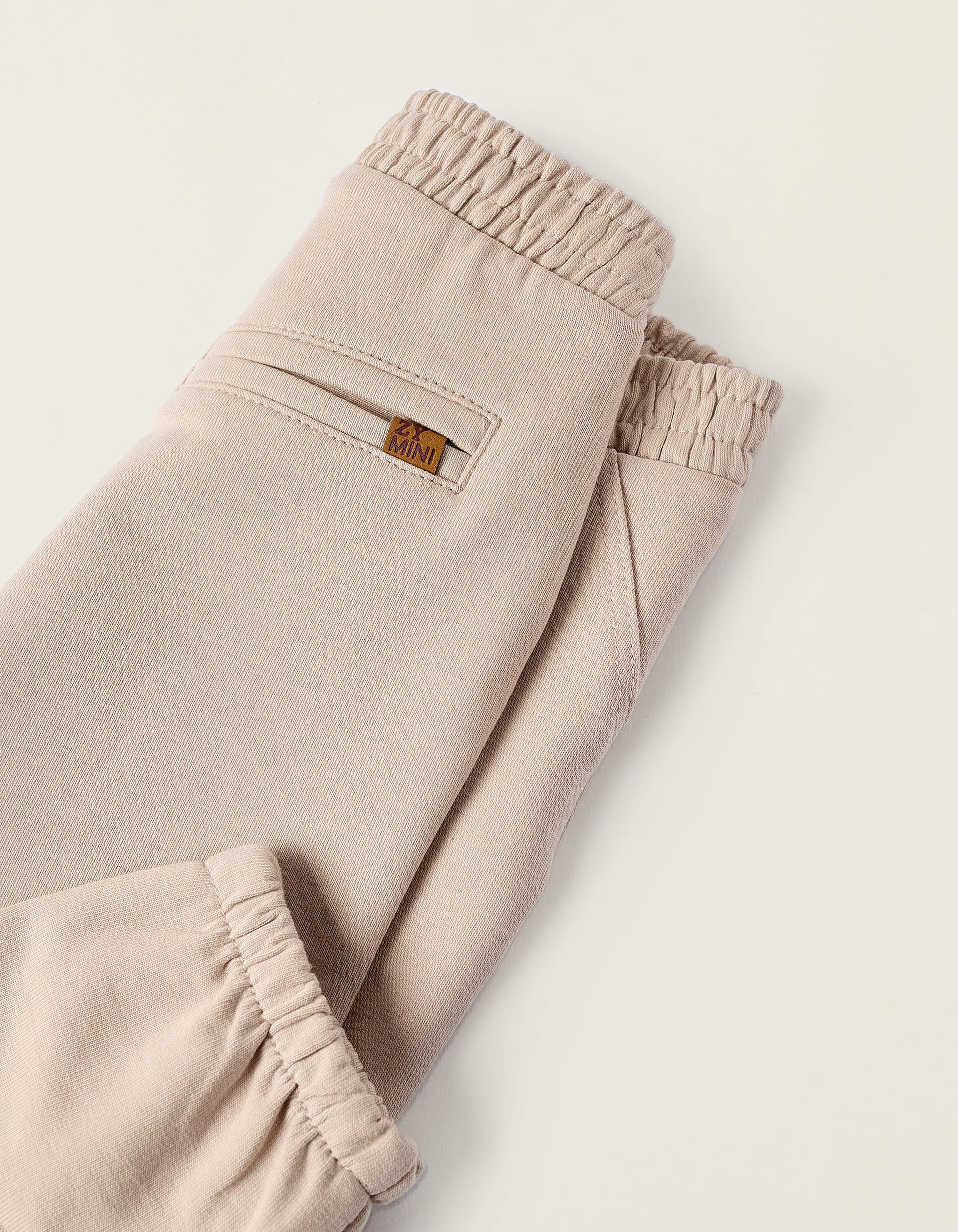 Cotton Trousers for Newborns, Beige