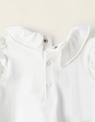 Body con Volantes para Recién Nacida, Blanco