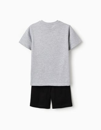 Cotton Pyjama for Boys 'Super Mario', Grey/Black