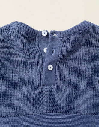 Robe en Maille en Coton pour Nouveau-Née 'B&S', Bleu