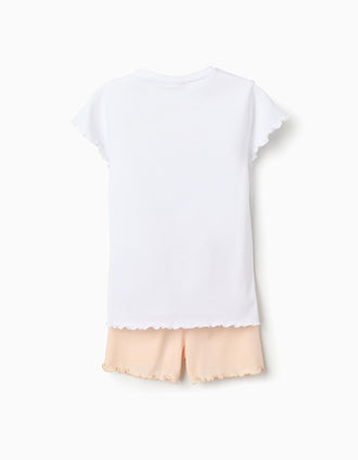Pijama de Algodão para Menina 'Garfield', Branco/Coral