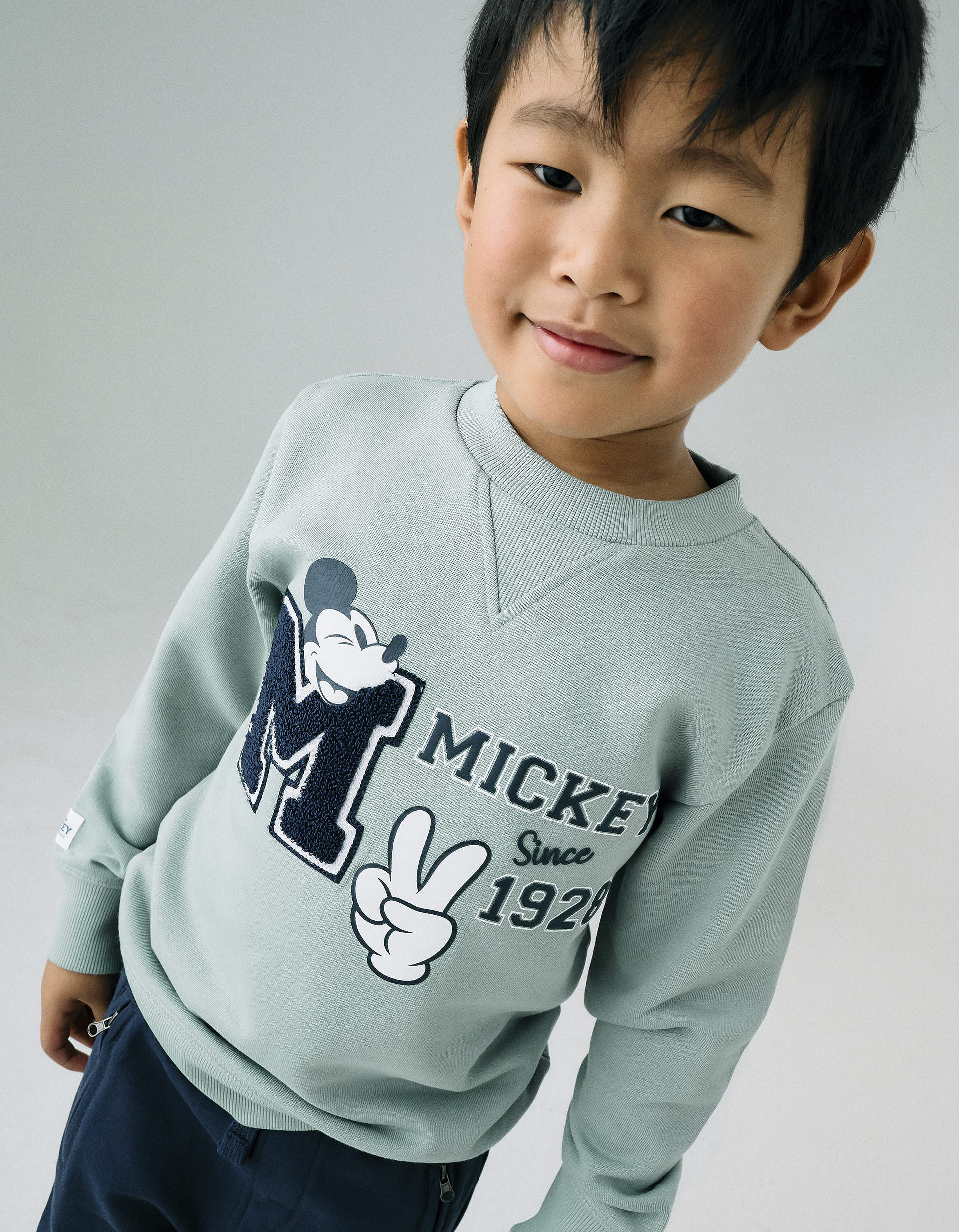 Cotton Sweatshirt for Boys 'Mickey', Aqua Green