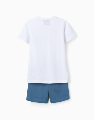 Cotton Pyjama for Boys 'Transformers', White/Blue