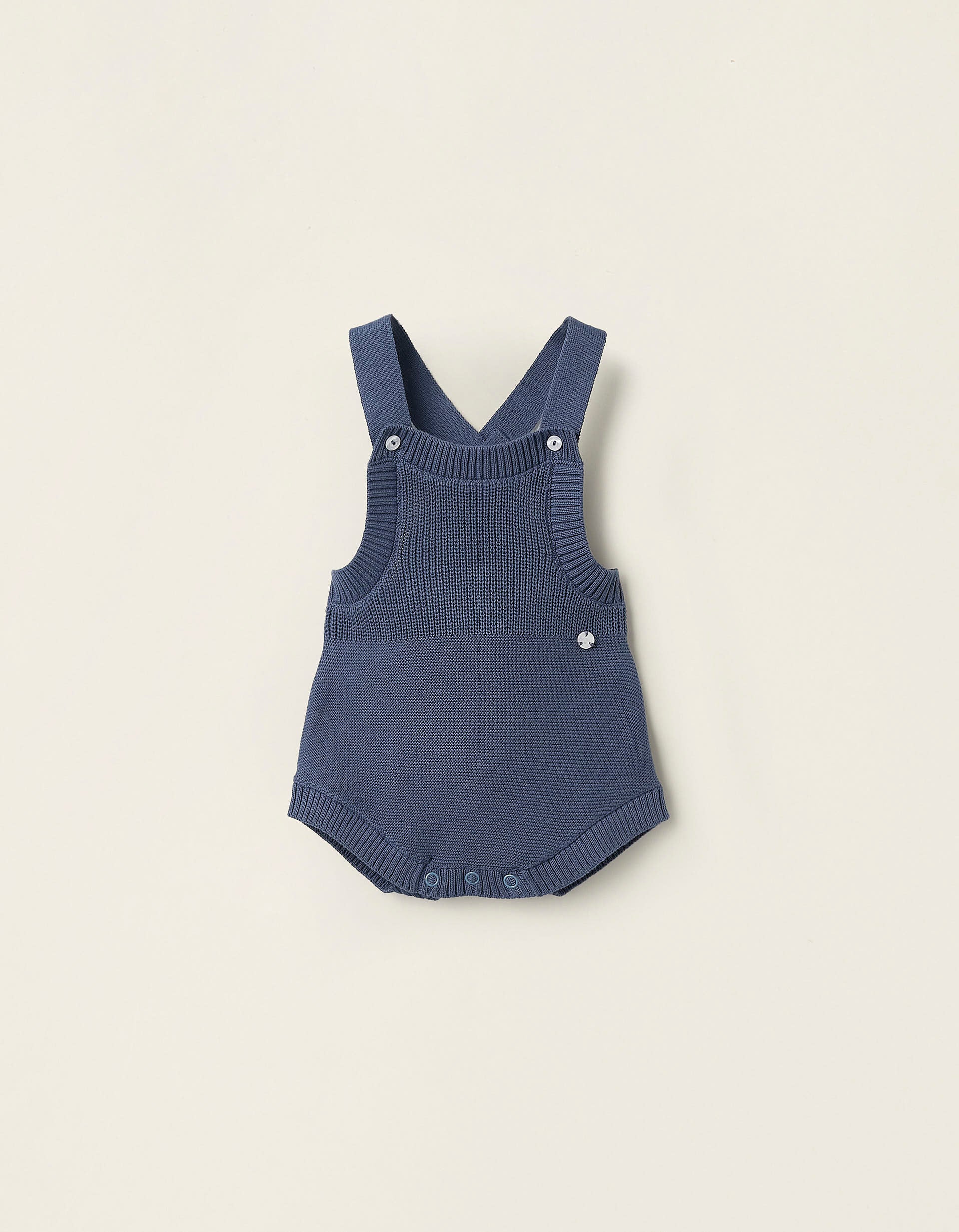 Knitted Cotton Jumpsuit for Newborns 'B&S', Blue