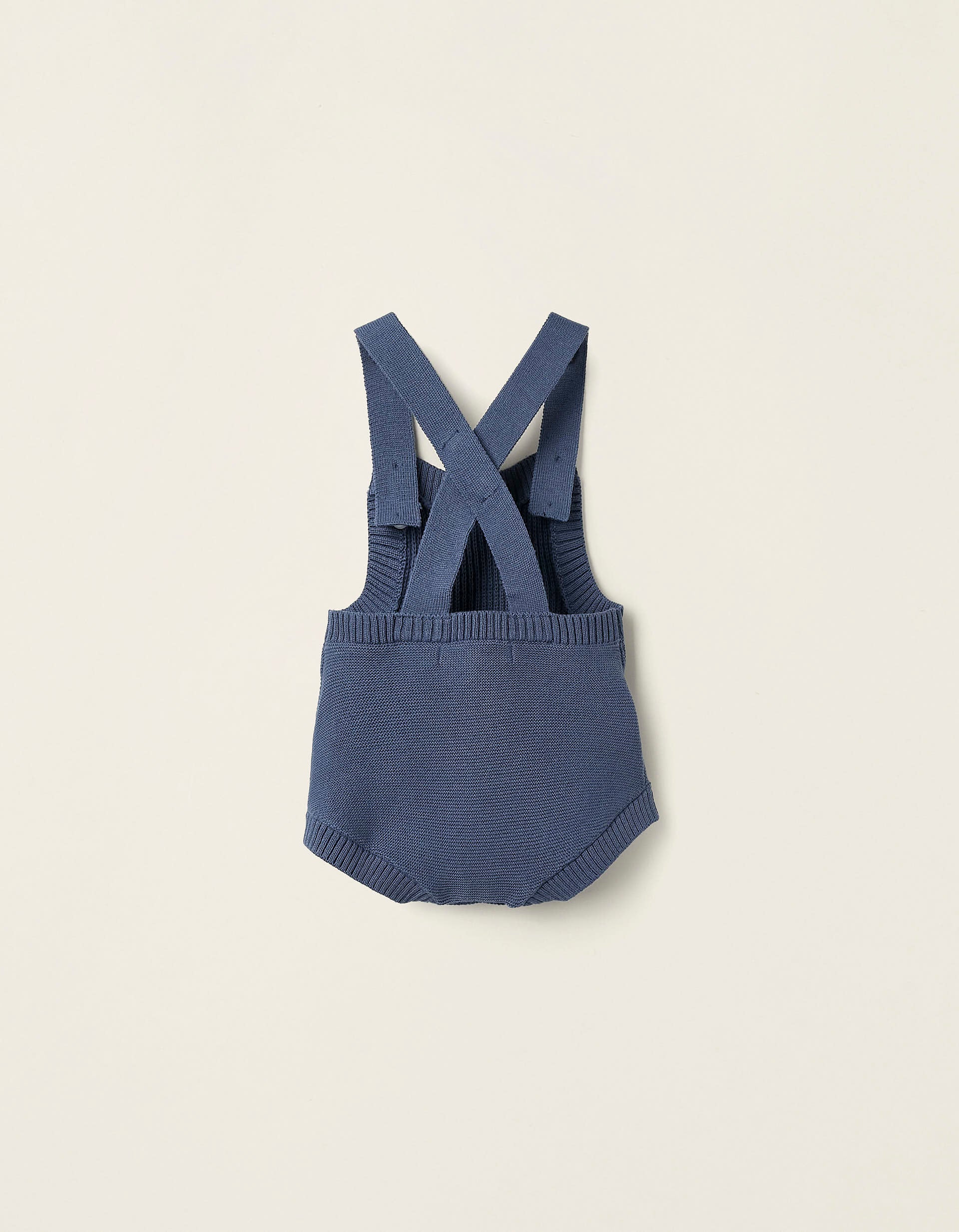 Knitted Cotton Jumpsuit for Newborns 'B&S', Blue