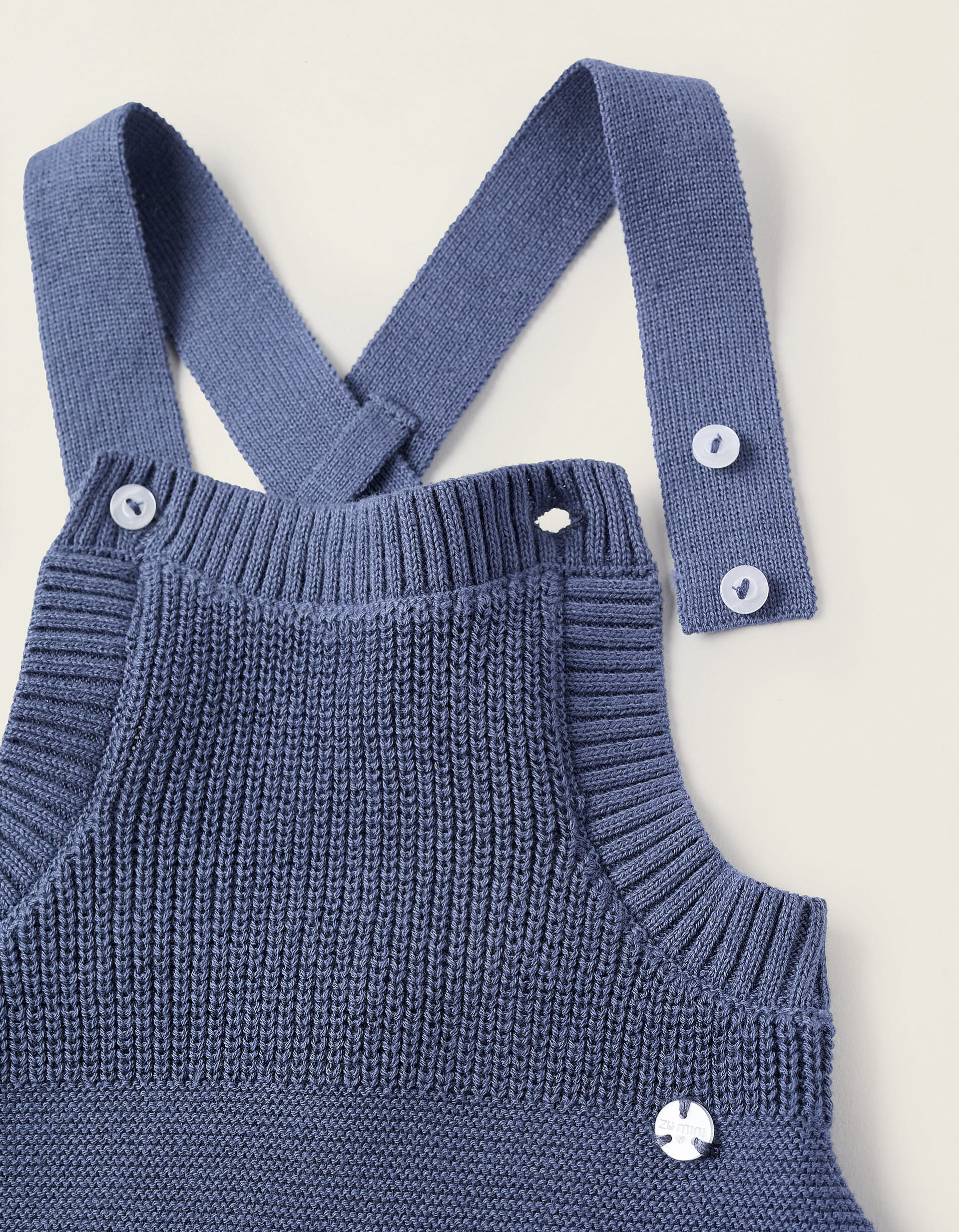 Knitted Cotton Jumpsuit for Newborns 'B&S', Blue