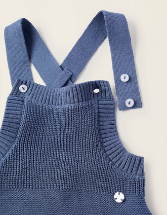 Combi-short en Maille de Coton pour Nouveau-Né 'B&S', Bleu