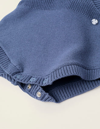 Combi-short en Maille de Coton pour Nouveau-Né 'B&S', Bleu