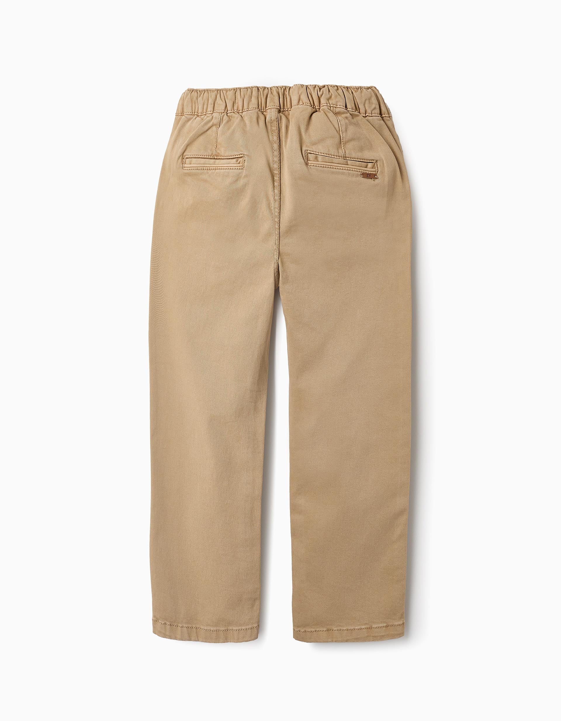 Twill Drawstring Trousers for Boys, Beige