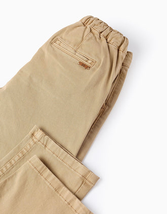 Pantalon en Sergé avec cordon pour Garçon, Beige