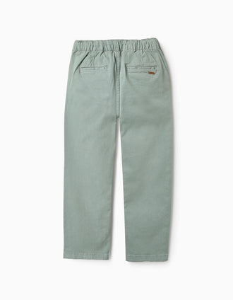 Calças de Sarja com Cordão para Menino, Verde