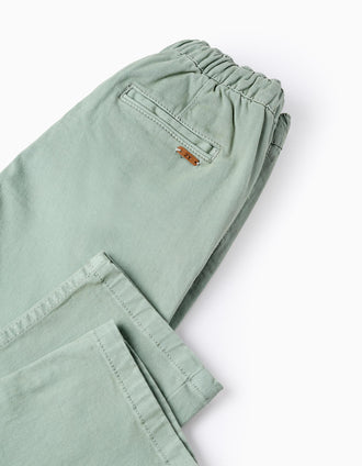 Pantalon en Sergé avec Cordon pour Garçon, Vert