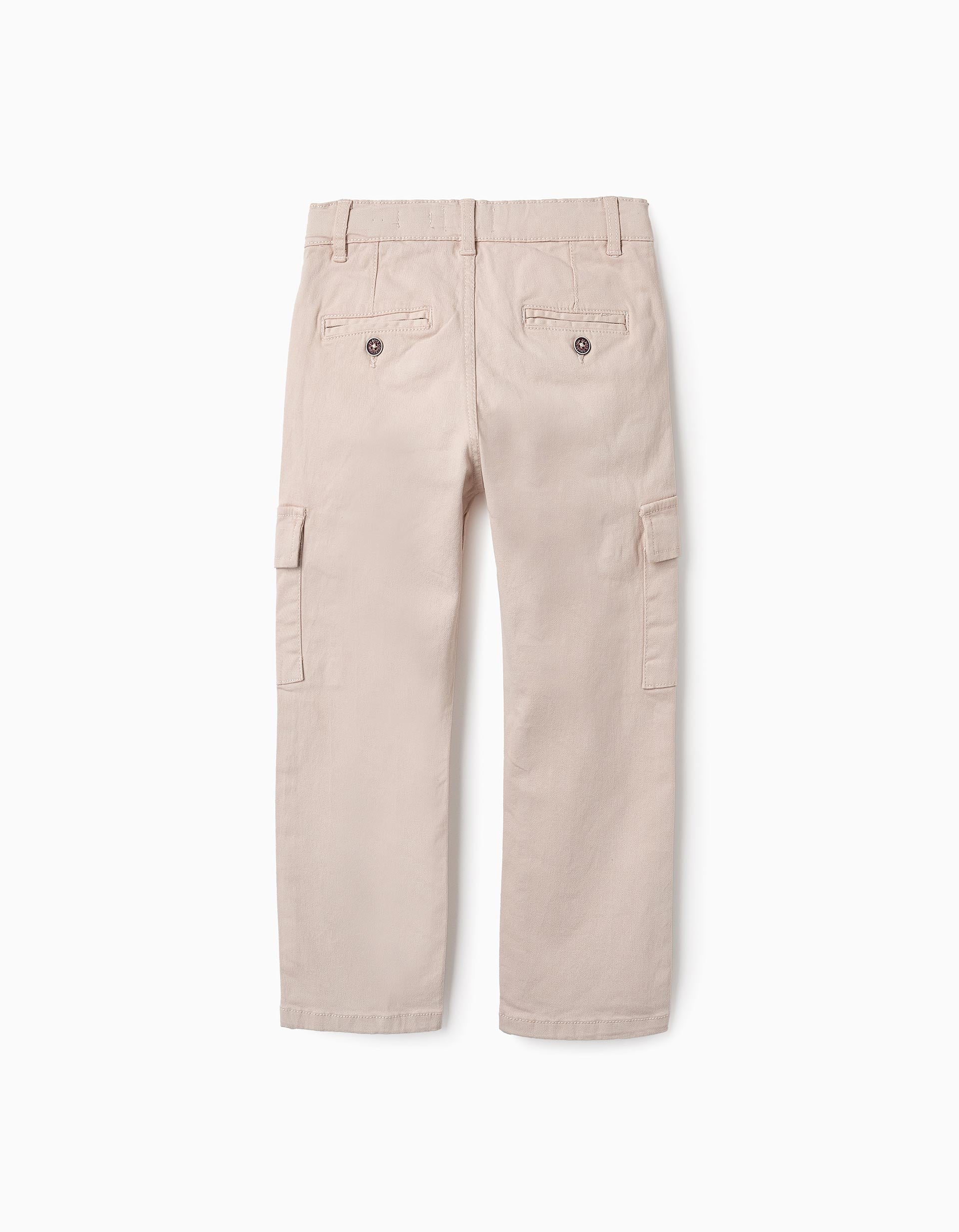 Twill Cargo Trousers for Boys 'Straight', Beige
