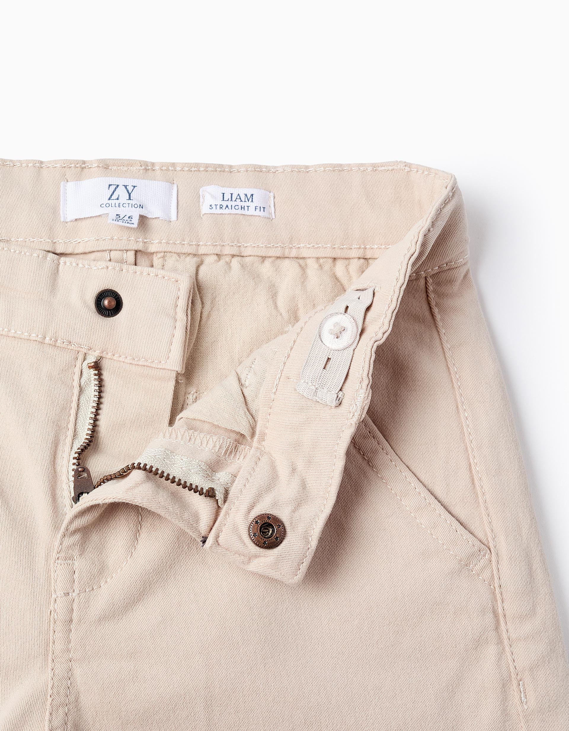Twill Cargo Trousers for Boys 'Straight', Beige