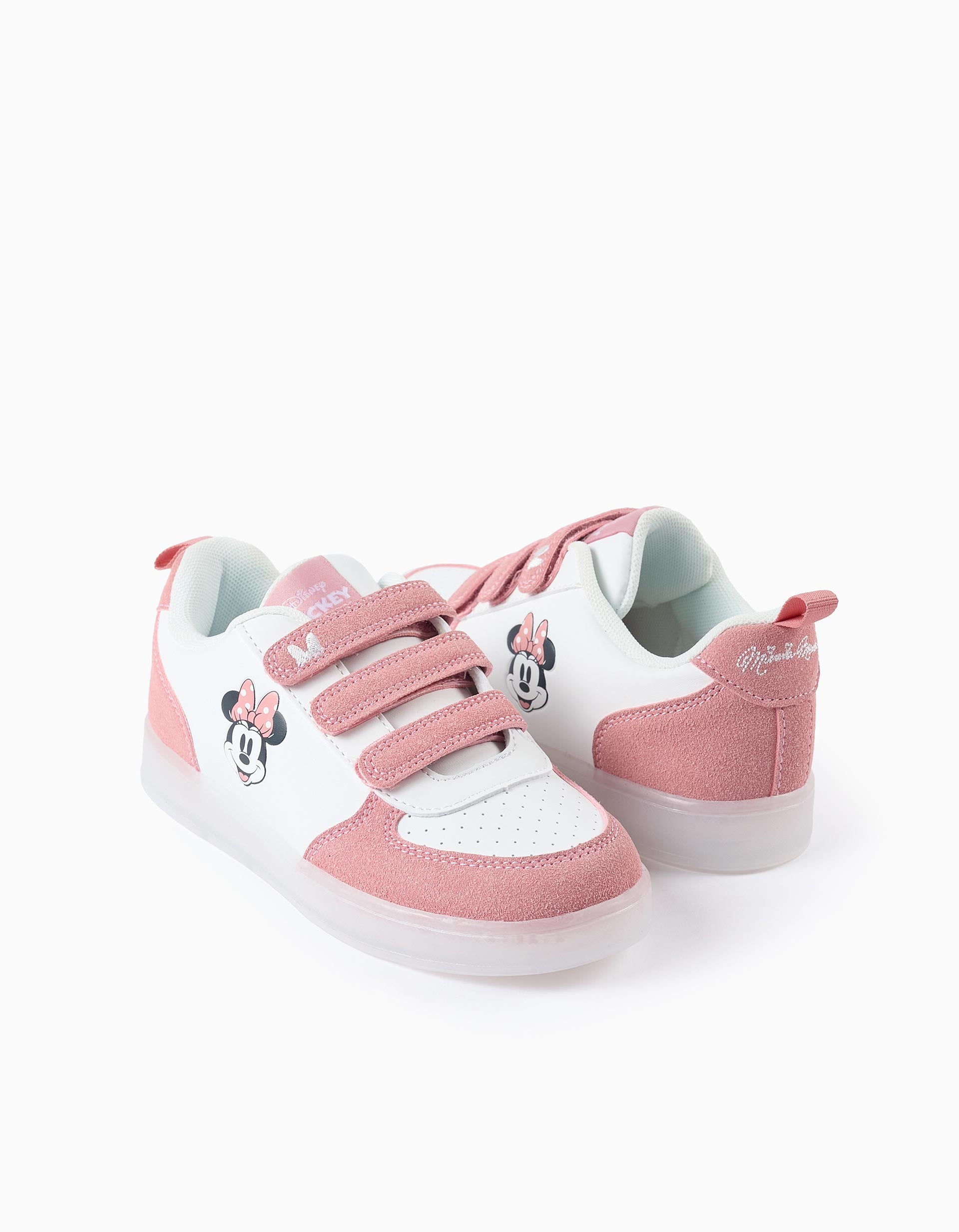 Light-up Trainers for Girls 'Minnie', White/Pink