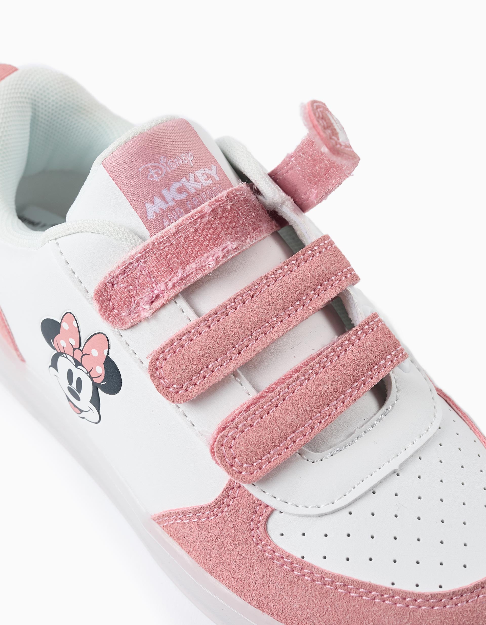 Light-up Trainers for Girls 'Minnie', White/Pink