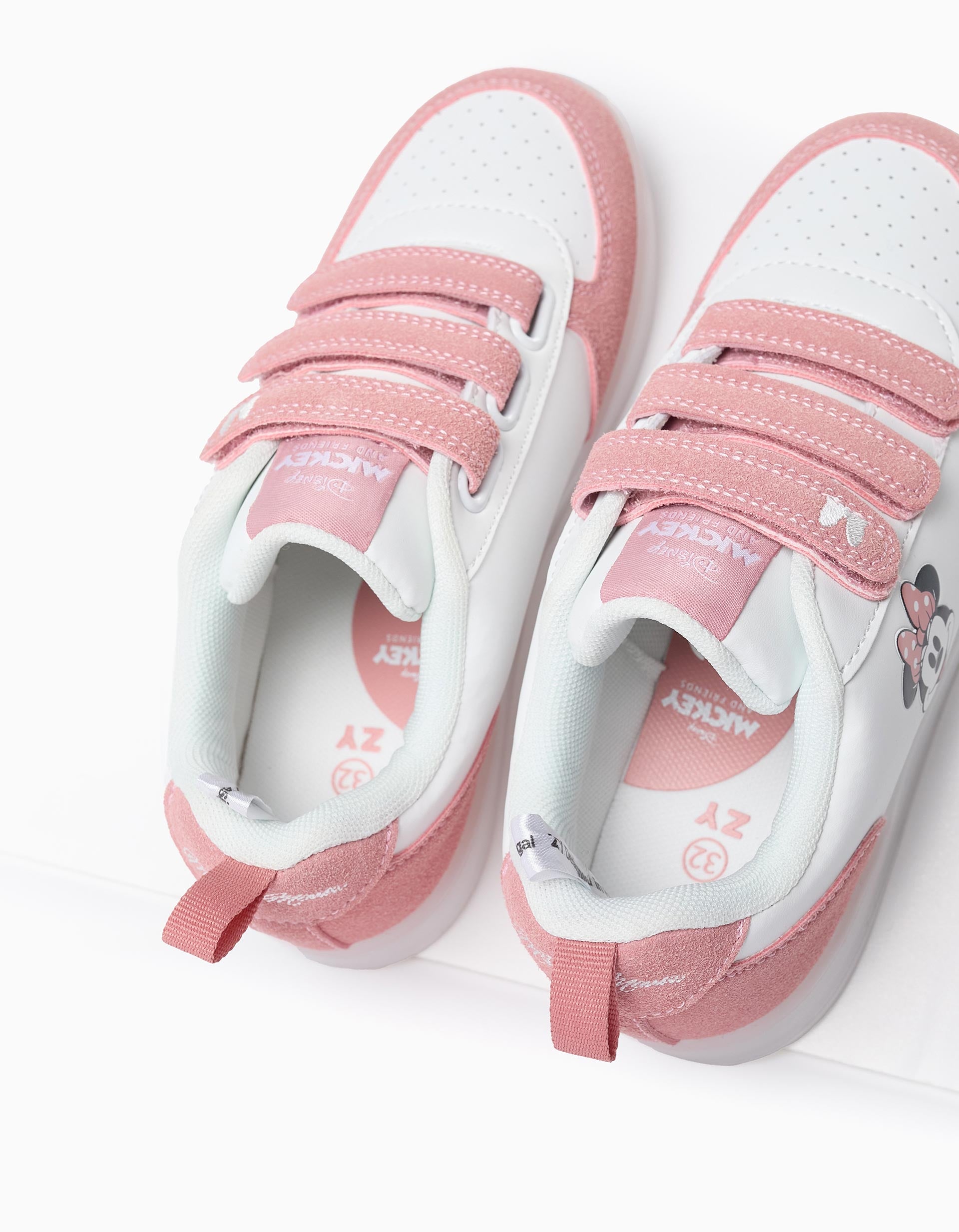 Light-up Trainers for Girls 'Minnie', White/Pink