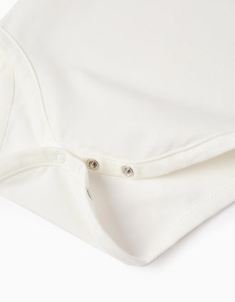 Body com Folhos e Bordados para Bebé Menina, Branco