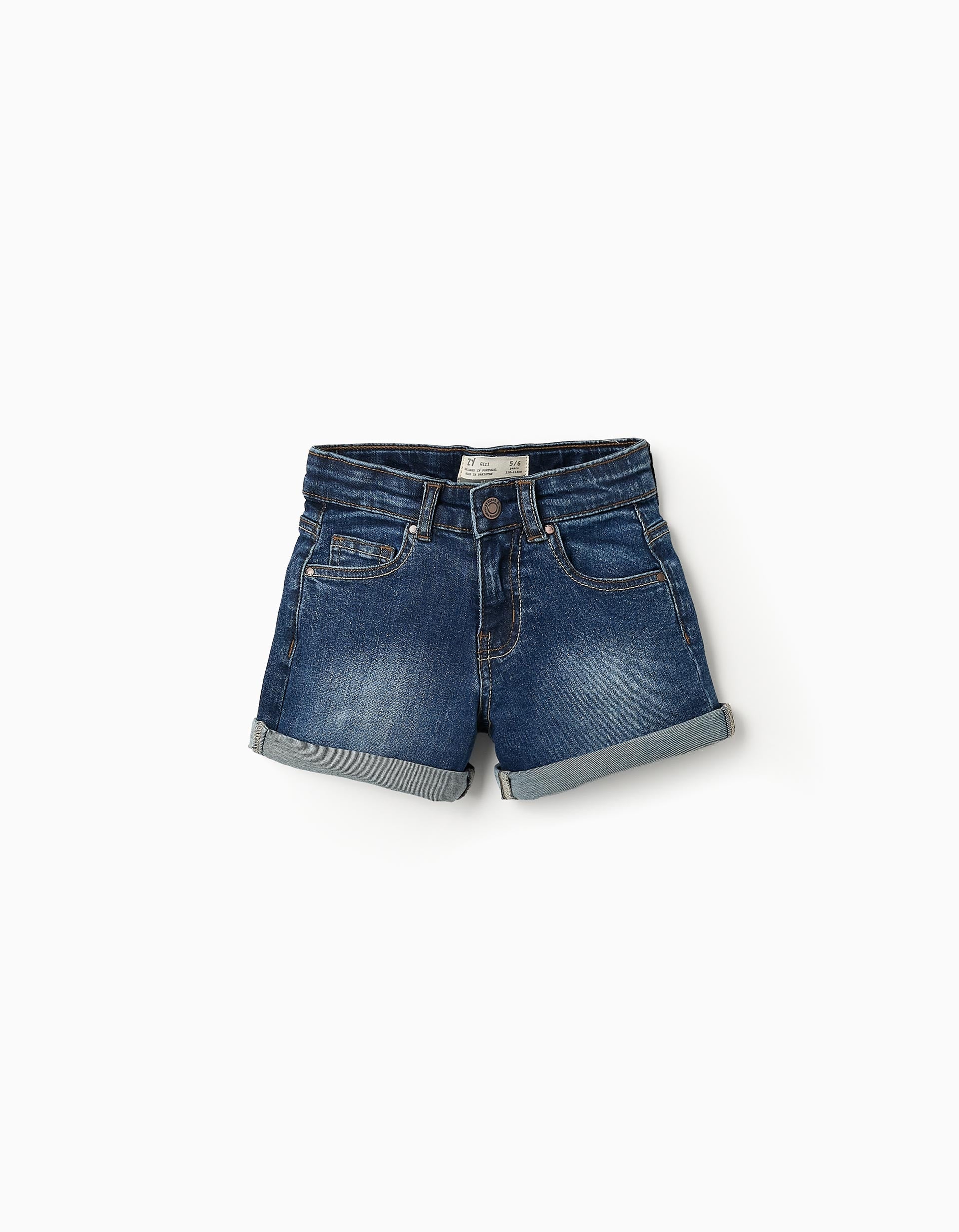 Denim Shorts for Girls, Dark Blue