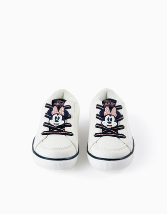 Zapatillas con Brillantes para Bebé Niña 'Minnie', Blanco/Azul/Rosa