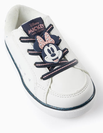 Zapatillas con Brillantes para Bebé Niña 'Minnie', Blanco/Azul/Rosa