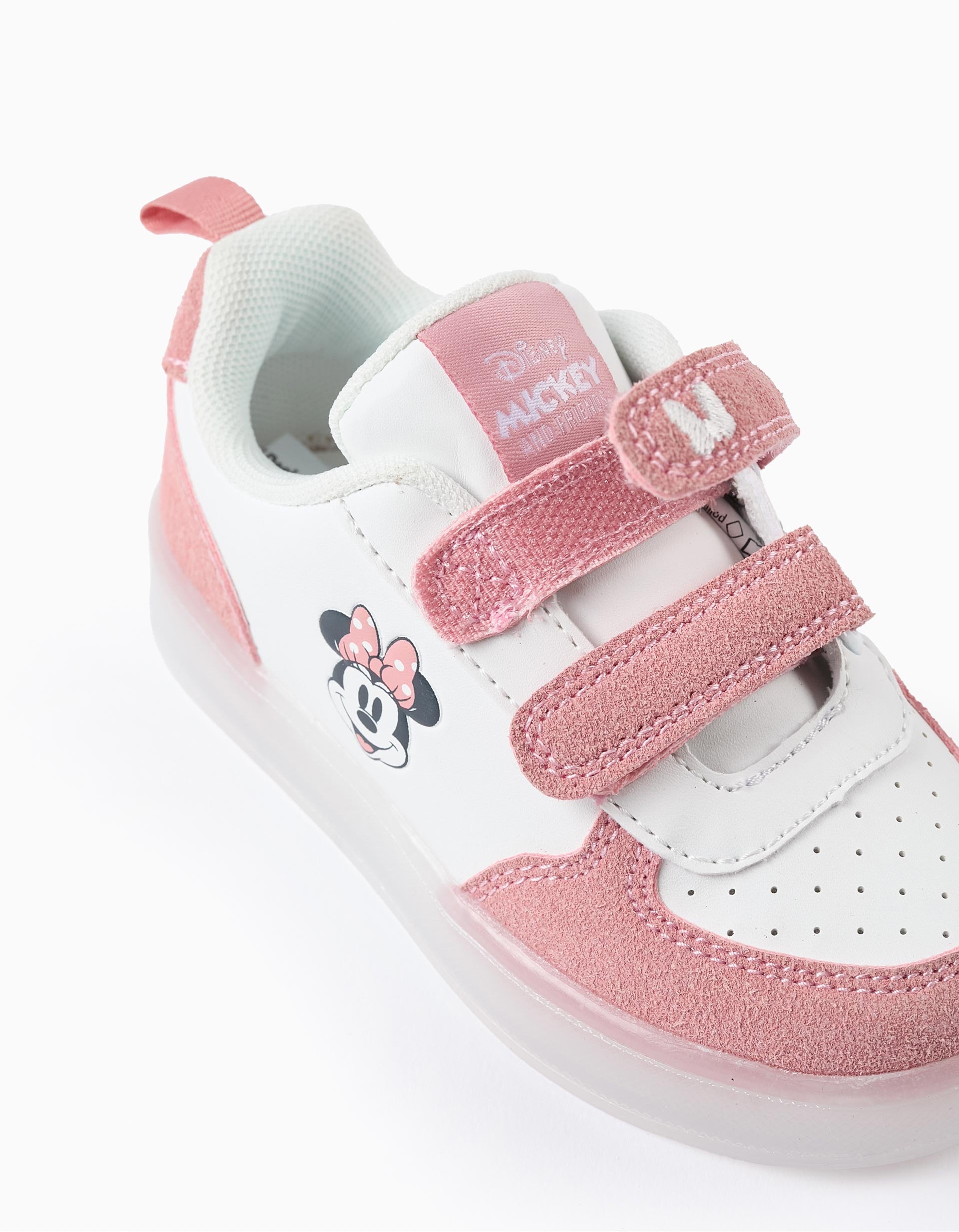 Light-up Trainers for Baby Girls 'Minnie', White/Pink