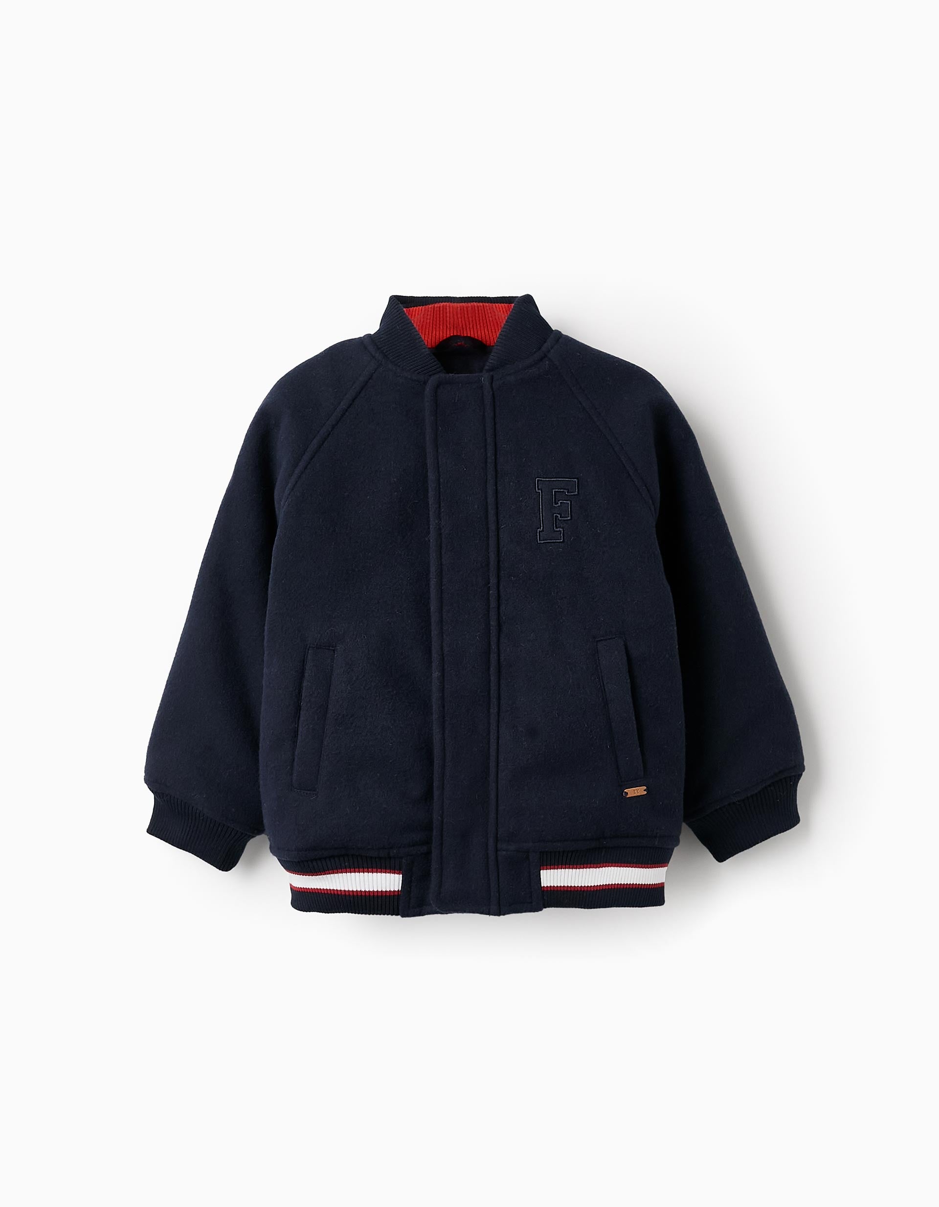 Padded Bomber Jacket for Boys, Dark Blue