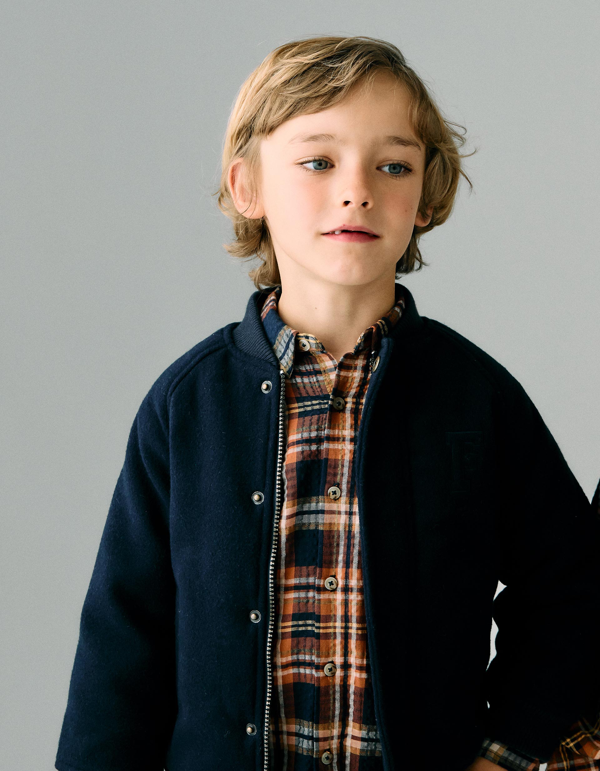 Padded Bomber Jacket for Boys, Dark Blue