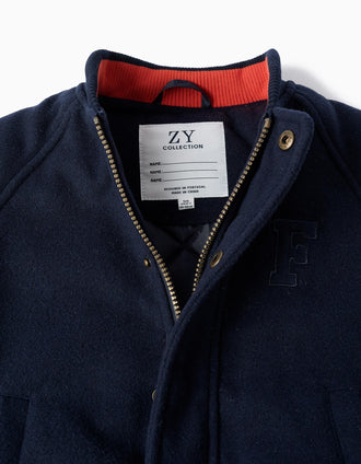 Chaqueta Bomber Acolchada para Niño, Azul Oscuro