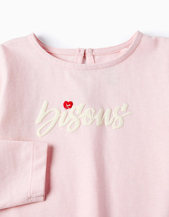 Camiseta de Manga Larga de Algodón para Bebé Niña 'Paris', Rosa