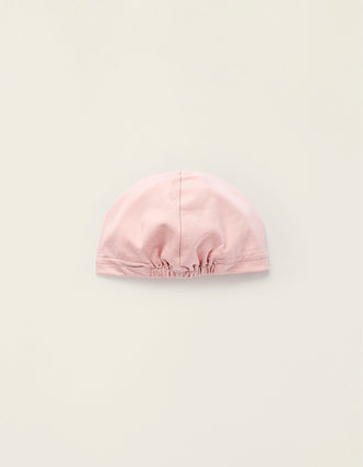 Gorro Turbante de Algodón con Lazo para Recién Nacida, Rosa