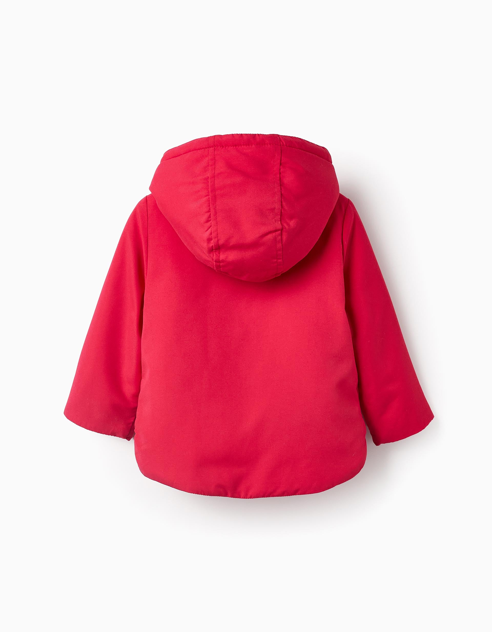 Padded Hooded Jacket for Baby Girls, Red