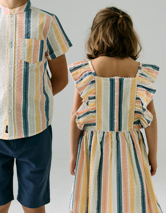 Vestido a Rayas para Niña 'B&S', Multicolor