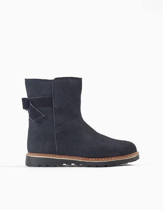 Botas de Ante con Lazos para Niña, Azul Oscuro