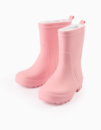 Botas de Agua con Purpurina y Forro de Sherpa para Niña, Rosa
