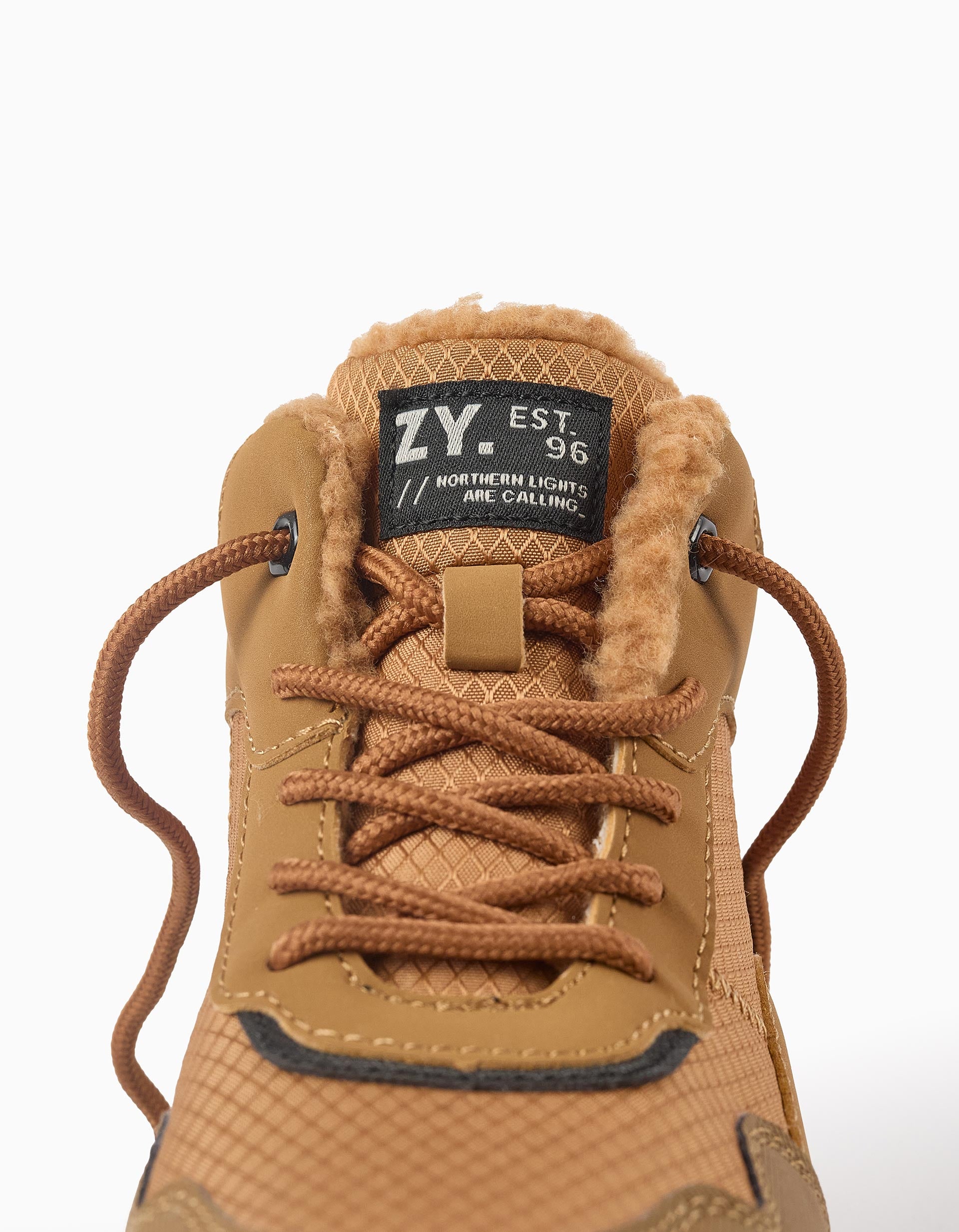 Mountain Boots with Sherpa for Boys 'Northern Lights', Camel