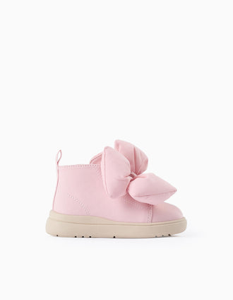 Botas con Lazo para bebé Niña, Rosa