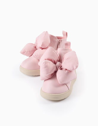 Botas con Lazo para bebé Niña, Rosa