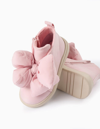 Botas con Lazo para bebé Niña, Rosa