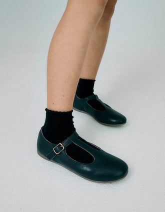 Sabrinas de Pele para Menina, Azul Escuro